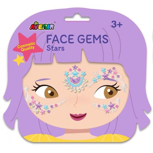 Avenir Face Gems Stars Παιδικά Αυτοκόλλητα με Strass για το Πρόσωπο 3+ Years 1 Τεμάχιο